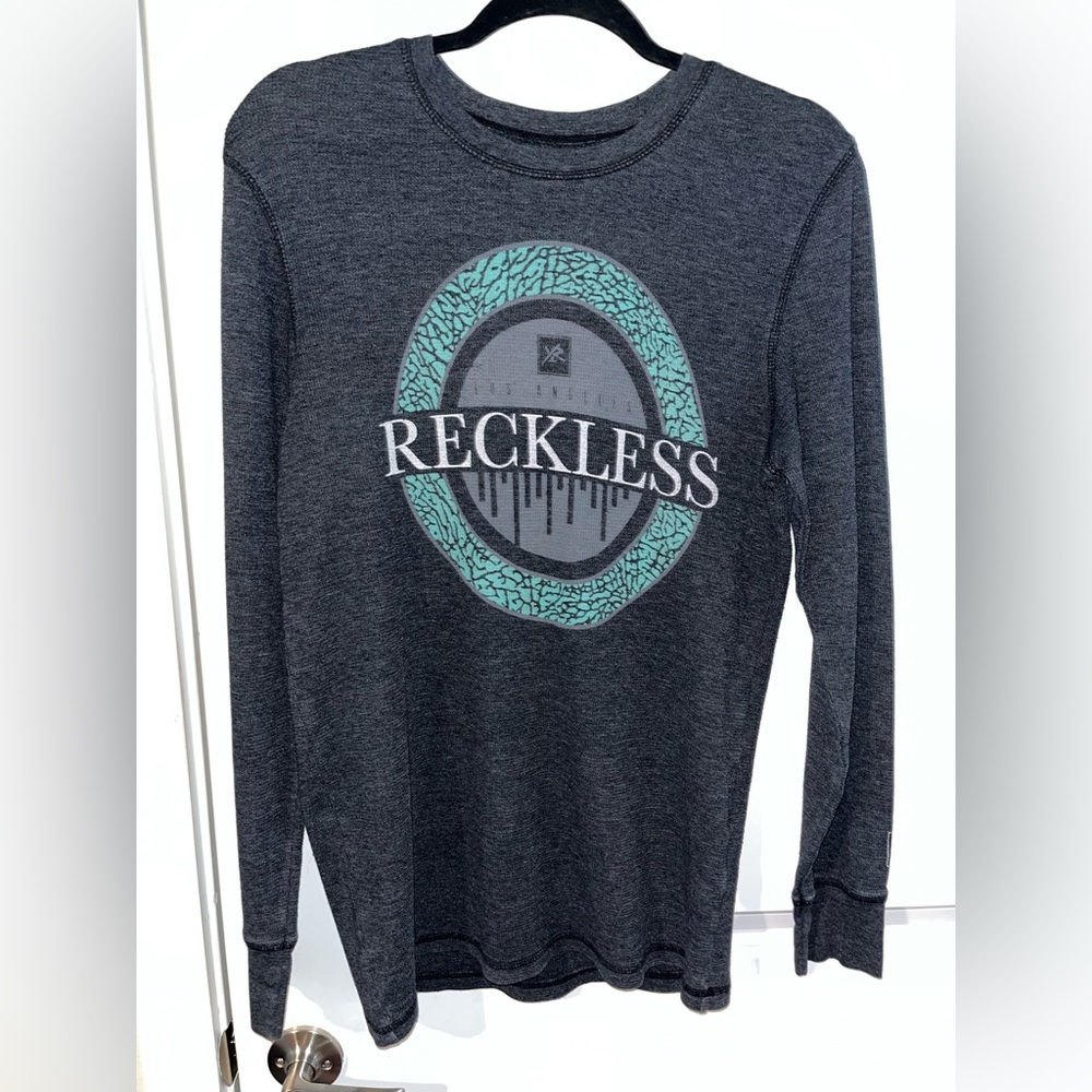 Young & Reckless Men’s Longsleeve Crewneck Tshirt - Size Medium